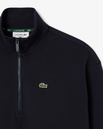 Sudadera de piqué de cuello alto con cremallera