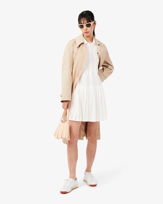 Vestido polo plisado de piqu&eacute; el&aacute;stico