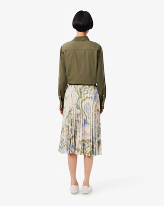 Falda plisada con estampado de topografía