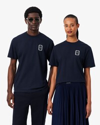 Camiseta de punto jersey de algod&oacute;n con estampado de tenis