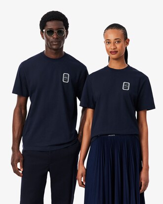 Camiseta de punto jersey de algod&oacute;n con estampado de tenis