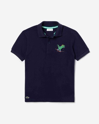Conjunto de ni&ntilde;o con polo Lacoste en algod&oacute;n con un divertido cocodrilo