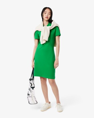 Vestido polo de corte ajustado de minipiqu&eacute; el&aacute;stico