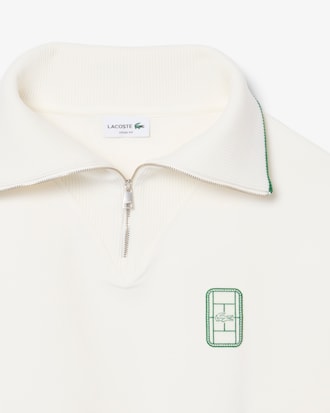 Sudadera de cuello alto con cremallera de corte amplio con insignia