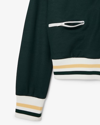 Sudadera con cremallera con rayas decorativas