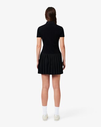 Vestido polo plisado de piqu&eacute; el&aacute;stico