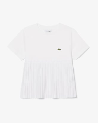 Camiseta de algodón con bajo plisado