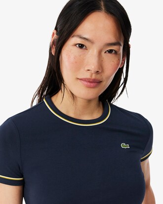 Camiseta de punto jersey con ribete en contraste