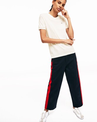 Camiseta de mujer Lacoste LIVE en algodón con manga de globo y cuello redondo