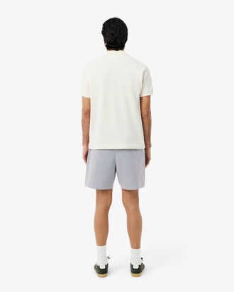 Short de baño texturizado de rayas de largo medio