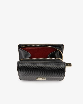 Billetera pequeña Chantaco piel piqué bicolor cuatro