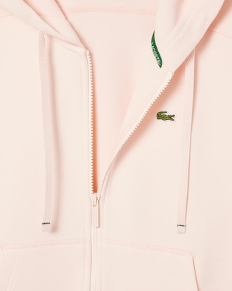 Sudadera con capucha de piqué con cremallera