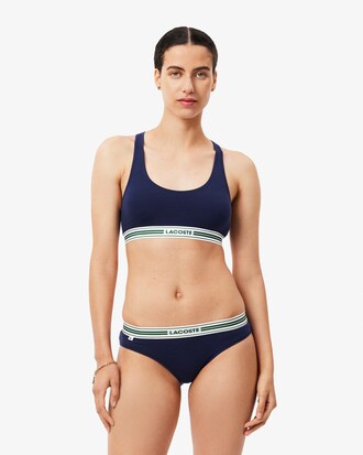 Bralette de algodón elástico con cinta en contraste
