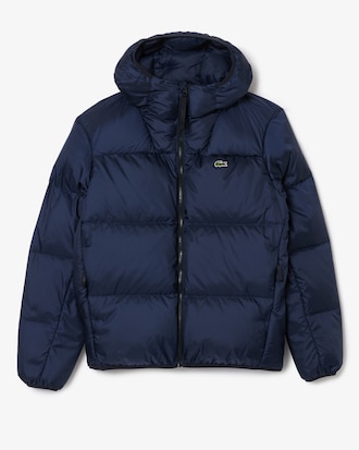 Chaqueta acolchada corta con capucha hidrófuga