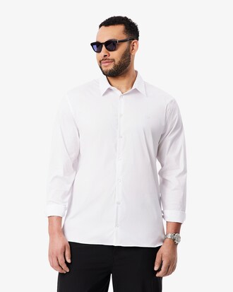 Camisa de corte ajustado de popel&iacute;n el&aacute;stico