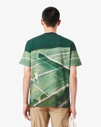 Camiseta con estampado de tenis de corte clásico
