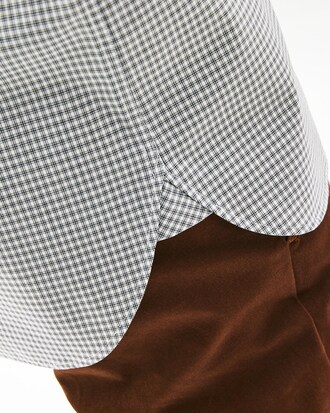 Camisa de hombre regular fit en popel&iacute;n de algod&oacute;n de cuadros peque&ntilde;os