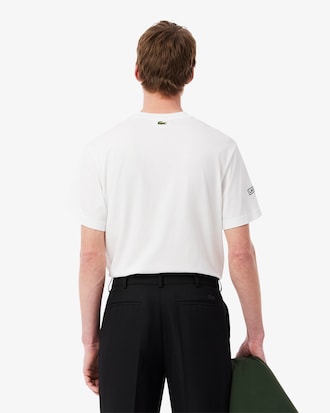 Camiseta estampada con bordado de punto jersey de algodón