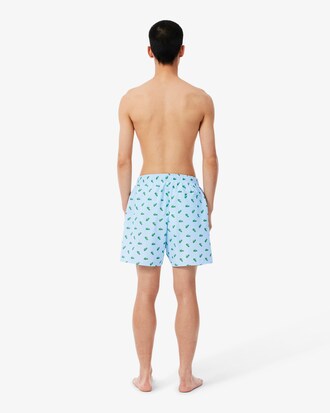 Short de ba&ntilde;o de largo medio con estampado de cocodrilos