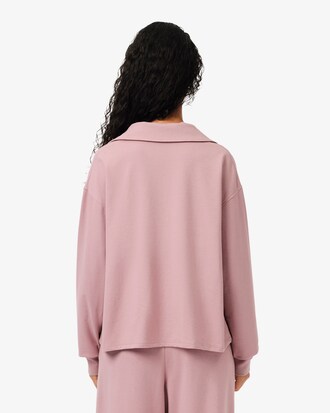Camiseta de loungewear de felpa con cuello polo