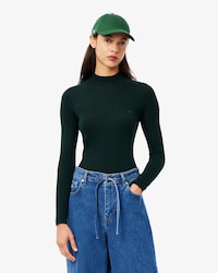 Jersey de cuello alto de canal&eacute; de lana merino