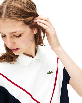 Polo de mujer Lacoste Made in France en piqu&eacute; de algod&oacute;n con dise&ntilde;o jacquard