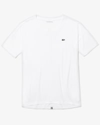 Camiseta de mujer Lacoste SPORT Tennis loose fit fluida con franja distintiva