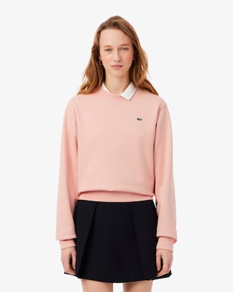 Sudadera de cuello redondo de felpa de corte holgado