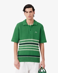 Jersey con cuello polo de rayas estilo encaje Runway