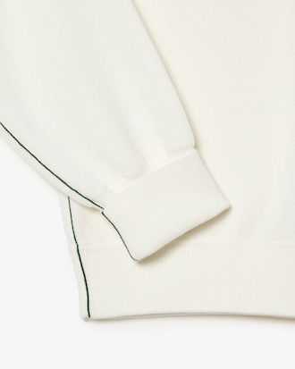 Jersey de punto musgo de algodón con cuello de pico
