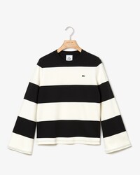 Camiseta de mujer Lacoste LIVE en algod&oacute;n de rayas con manga acampanada