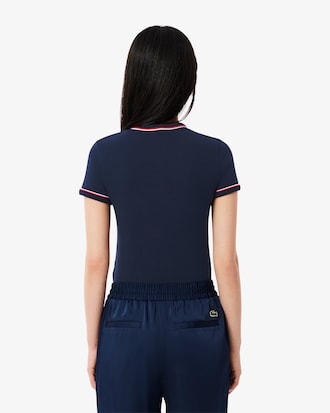 Camiseta de punto jersey con detalles en contraste