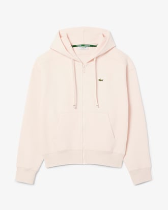 Sudadera con capucha de piqué con cremallera