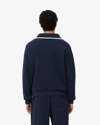 Sudadera de cuello alto con cremallera de corte amplio con insignia