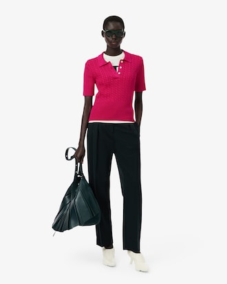 Jersey de cuello polo de punto de ochos Runway