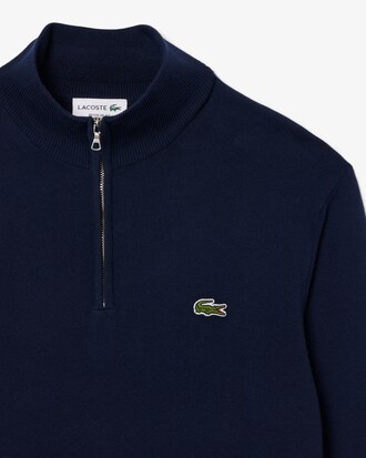 Jersey de cuello alto de algod&oacute;n con cremallera