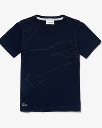 Camiseta de niño Lacoste SPORT en tejido de punto técnico con estampado de cocodrilo oversized y cuello redondo