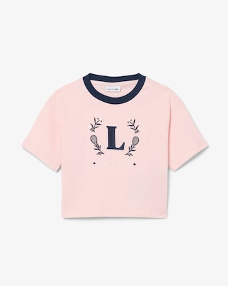 Camiseta de algod&oacute;n con insignia en contraste