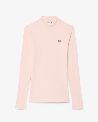 Camiseta de manga larga y cuello alto de corte ajustado