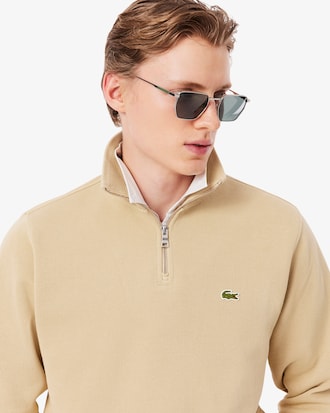 Sudadera de interlock con cuello alto y cremallera