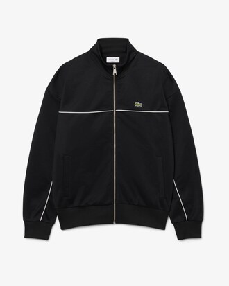 Sudadera con cremallera y ribete en contraste