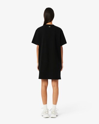 Vestido-camiseta de punto jersey con detalles de marca oversized