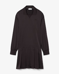 Vestido polo plisado de sat&eacute;n