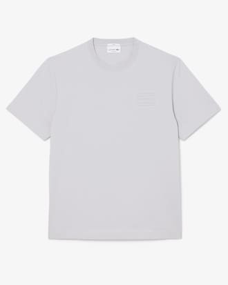 Camiseta de punto jersey con detalles de la marca en relieve