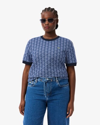 Camiseta ajustada de jacquard con monograma