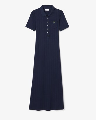 Vestido polo de pointelle de corte ajustado