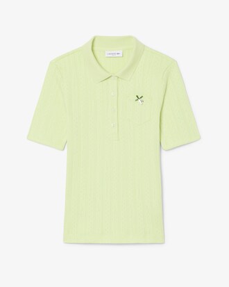 Polo de pointelle de corte ajustado L.12.D con detalles de marca