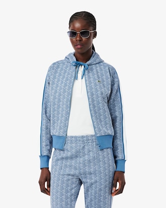 Sudadera con capucha de jacquard con monograma