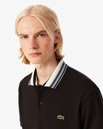 Polo con cuello de rayas de corte clásico fabricado en Francia
