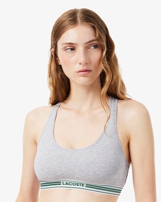 Bralette de algod&oacute;n el&aacute;stico con cinta en contraste
